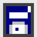 Pixelgrafik einer blauen Diskette